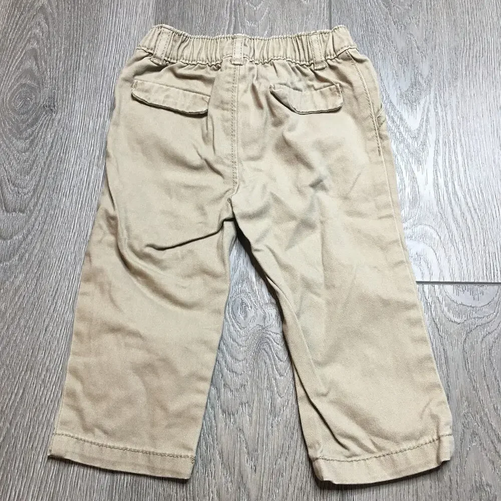 Carter's Baby Boy Chino Khaki Pants Stretch Waist Straight Leg 12 Month